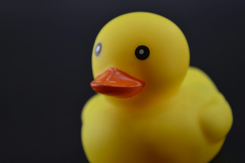 Close-up Photo of a Yellow Rubber Duck